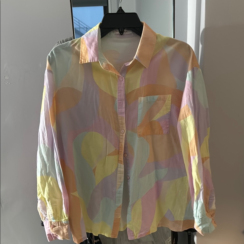 Colorful Pastel Button-Up Shirt